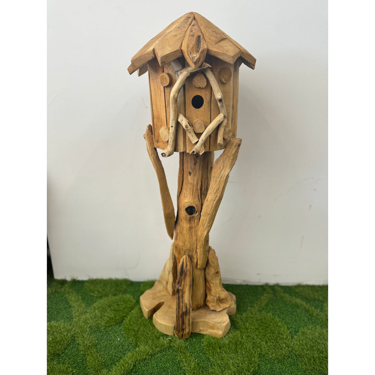 Hand Carved Teak Bird House Broward Design Center