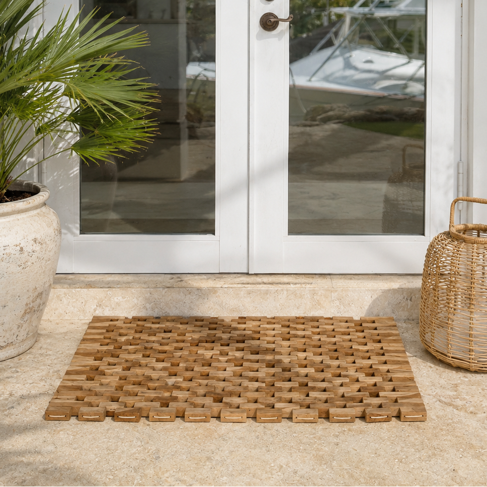 Teak floor mat, additional view 2