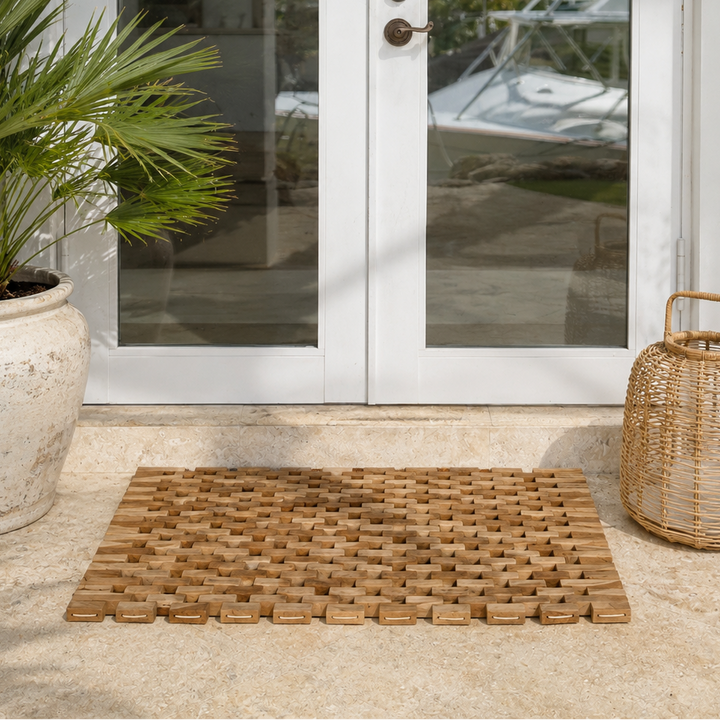 Teak floor mat, additional view 2