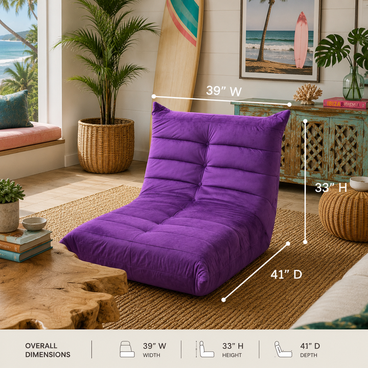 Velvet purple lounge chair, additional view 3
