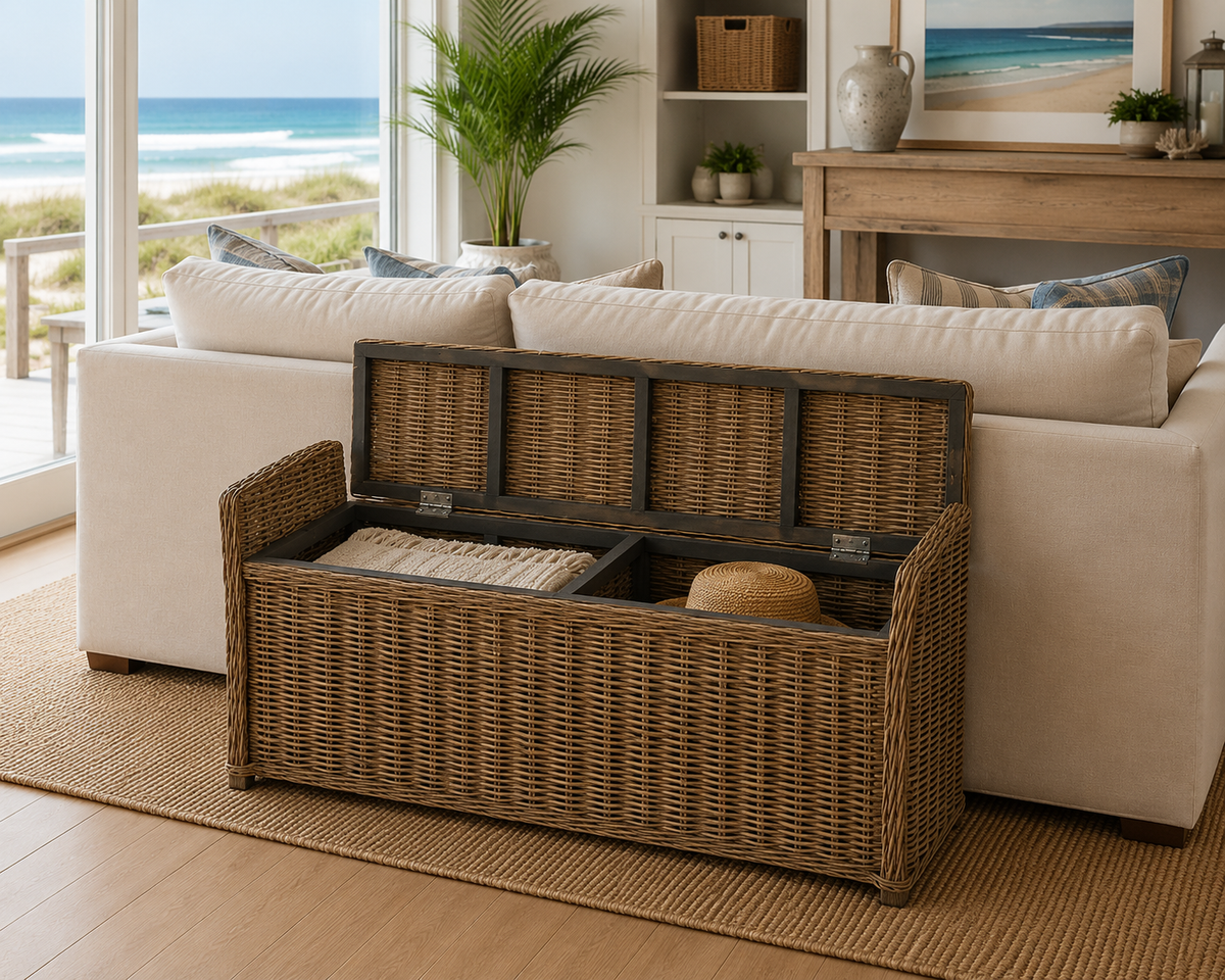 Key Largo rattan storage bench, additional view 3