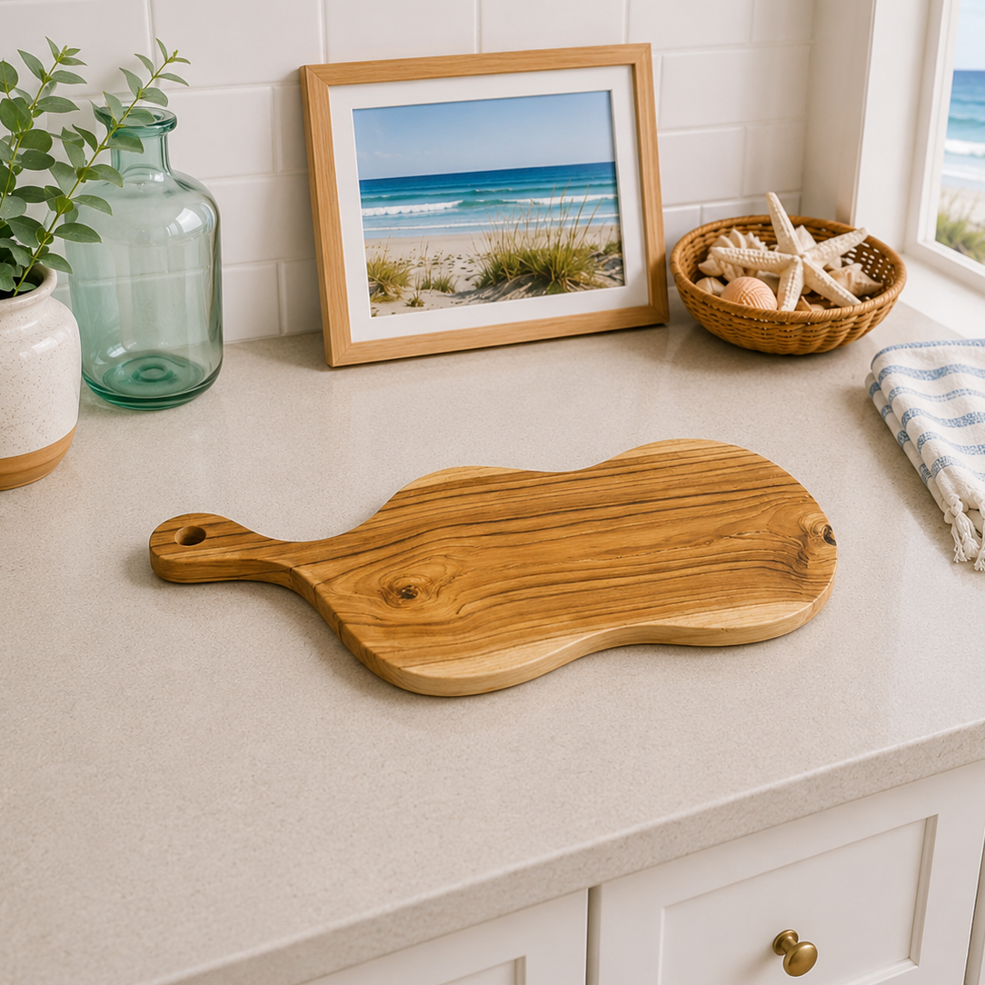 Wave Teak Cutting Board