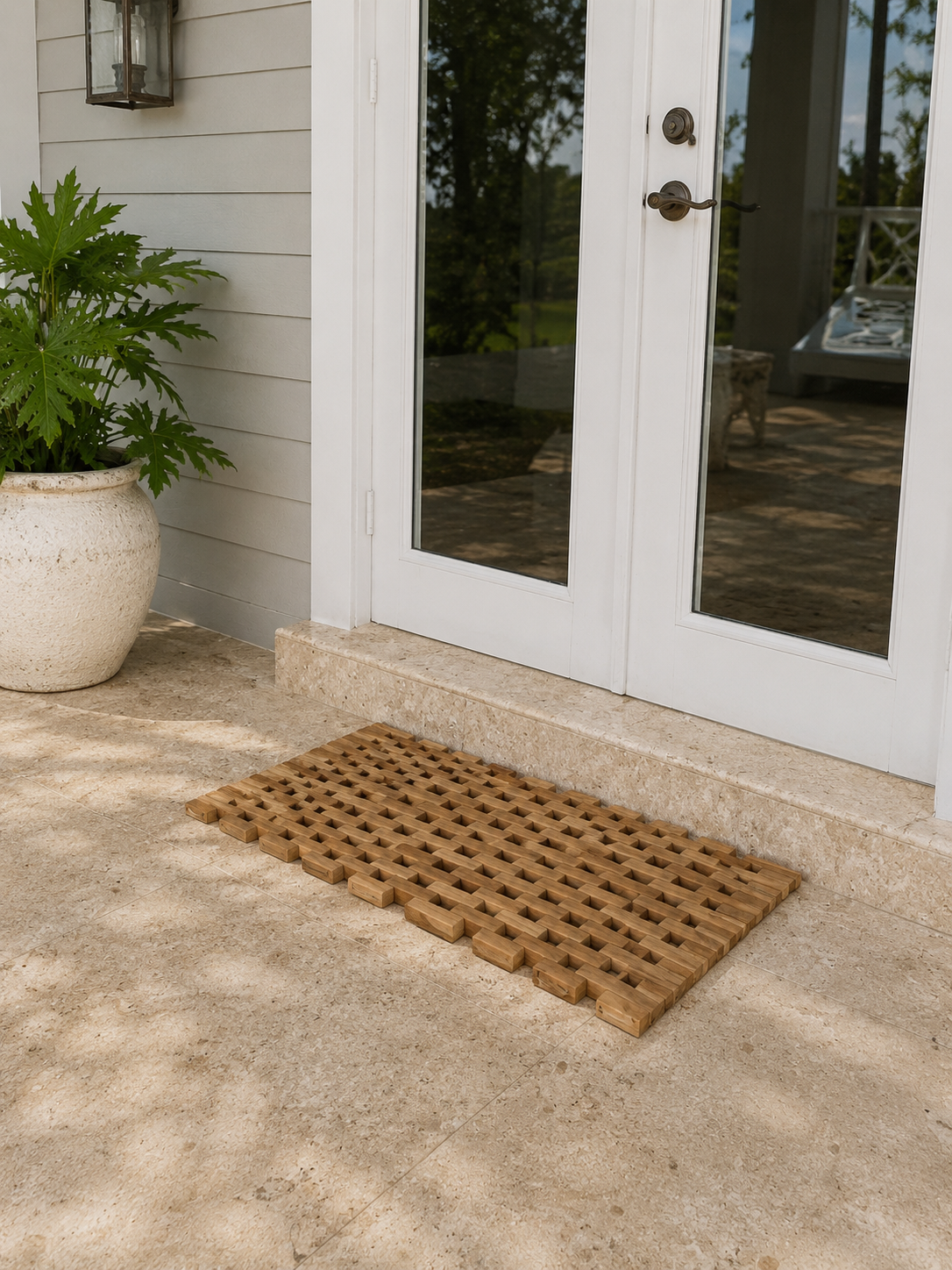 Teak floor mat, additional view 3