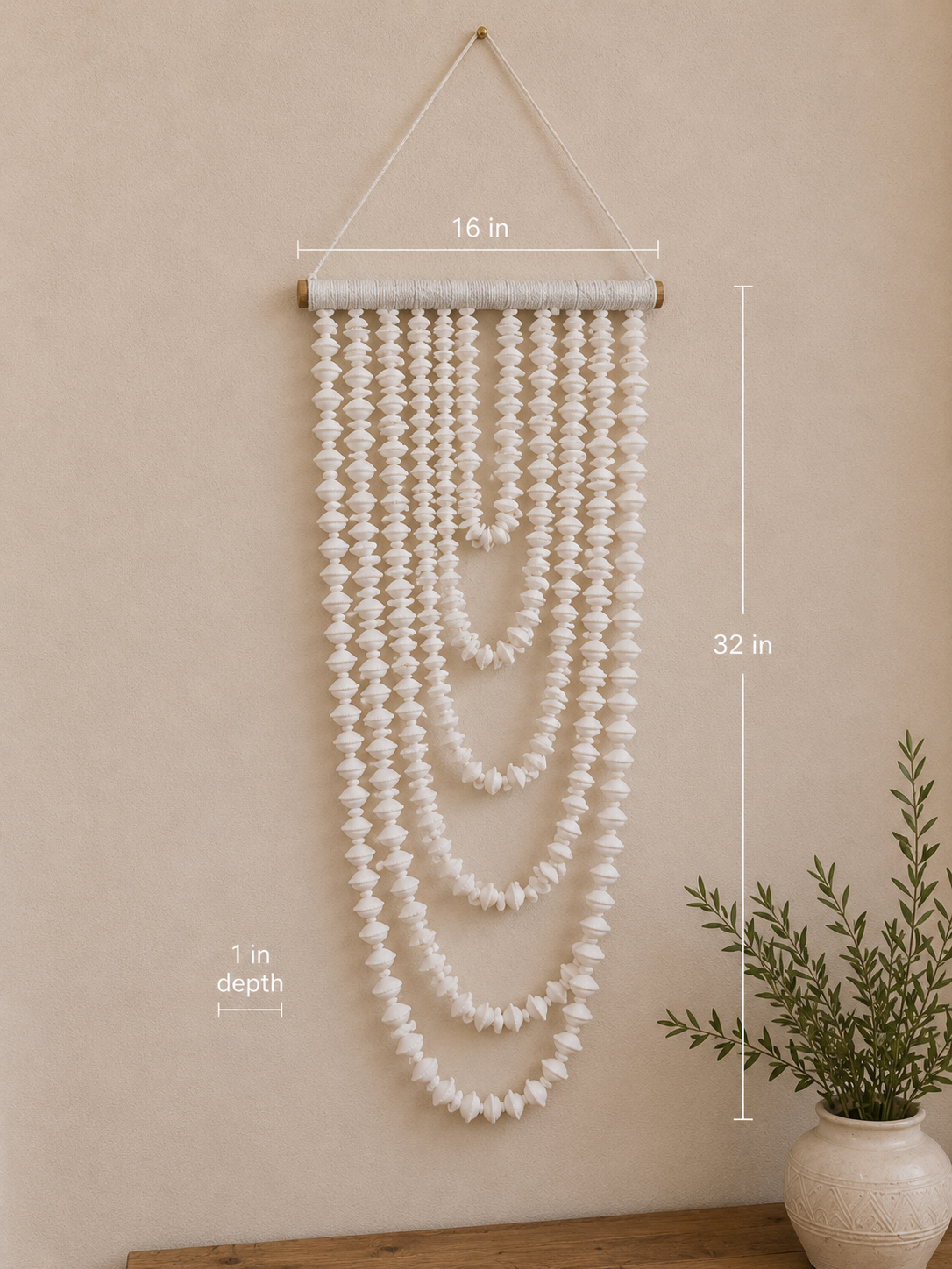 White Shell Wall Hanging Deco