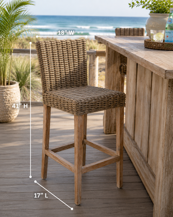 Key Largo rattan bar stool, additional view 3