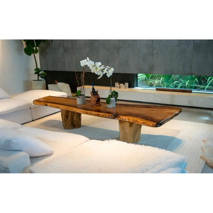 Live edge slab table (with glass), additional view 3