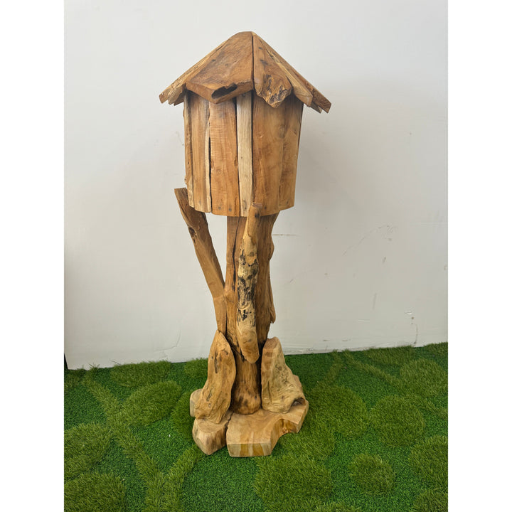 Hand carved teak bird house, additional view 3