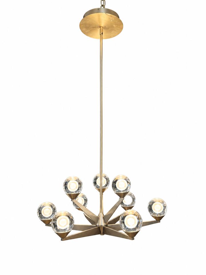 Double bubble 9 light 23.88 inch satin nickel chandelier ceiling light, additional view 4