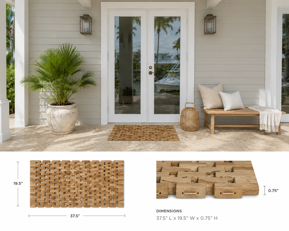 Teak floor mat, additional view 4