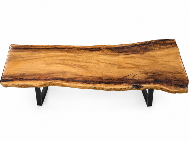 Live edge slab table (with glass), additional view 2