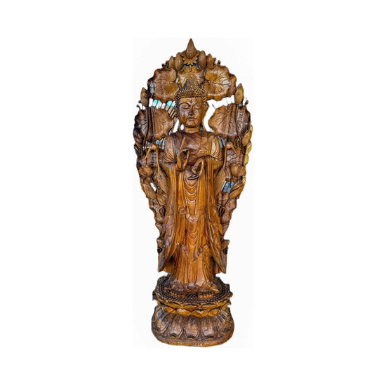 Teak Buddha Vitarka Mudra Position (B) Broward Design Center