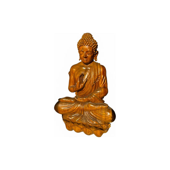 Wood Sitting Buddha 40” Broward Design Center