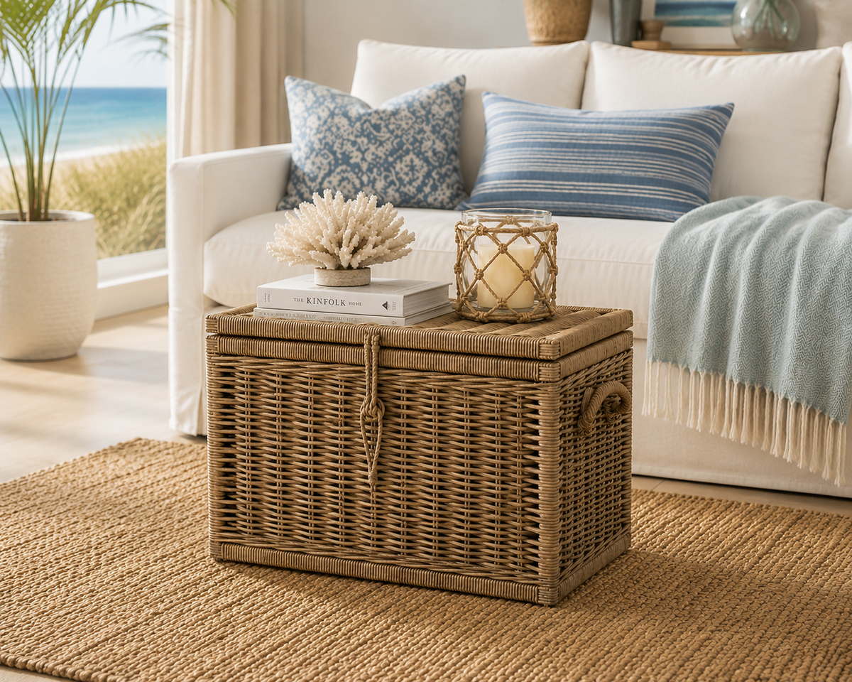 Key Largo rattan storage trunk, additional view 2