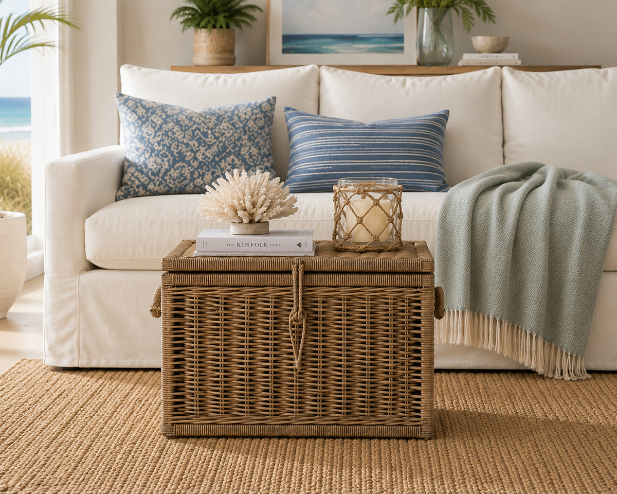 Key Largo Rattan Storage Trunk Broward Design Center