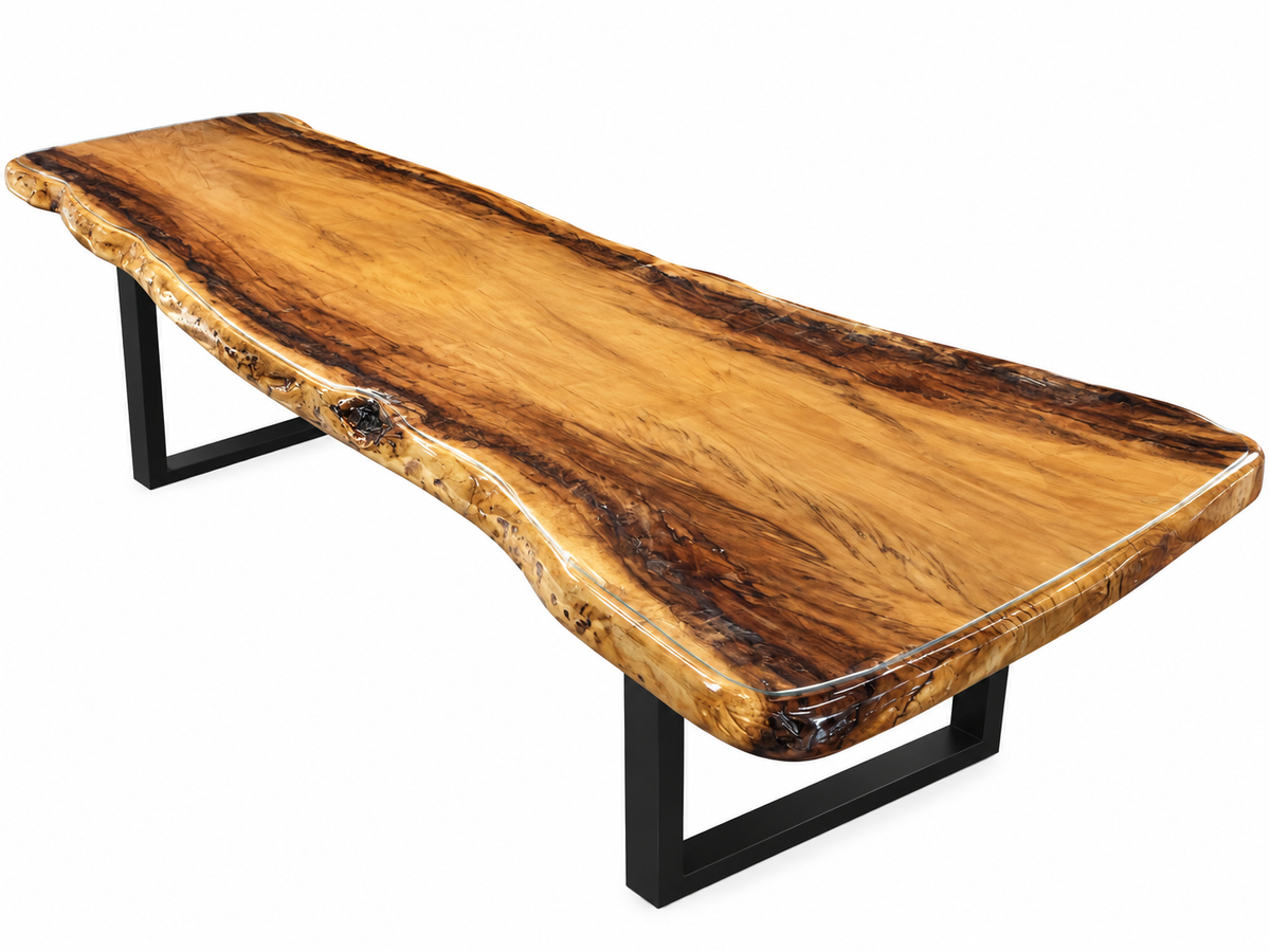 Live Edge Slab Table (With Glass)
