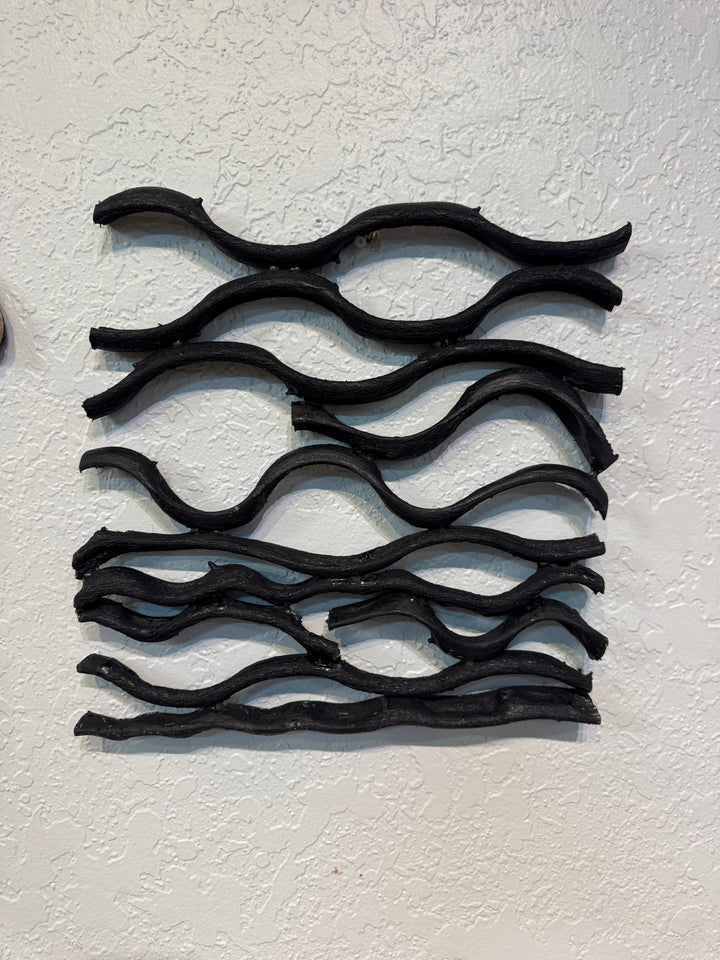 Black tide snake vine wall art, 14 inch x 14 inch, additional view 3