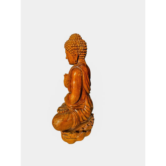 Wood Sitting Buddha 40” Broward Design Center