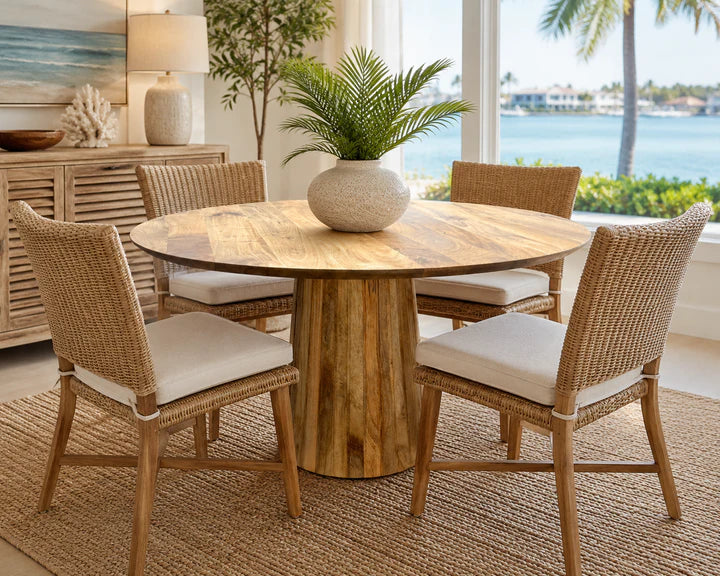 Mango wood dining table (round) - 47 x 47 x 30 in, additional view 2
