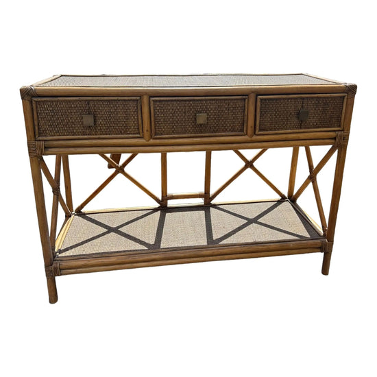 Rattan 3 Drawer Console Broward Design Center