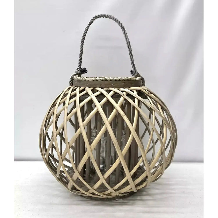 Round Diamond Weave Lantern Candle Broward Design Center