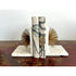 Gold Burst White Marble Bookends Broward Design Center