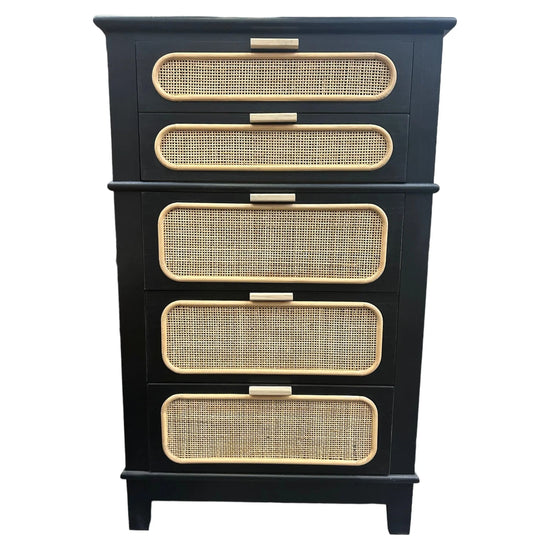 Black Rattan Dresser - Broward Design Center