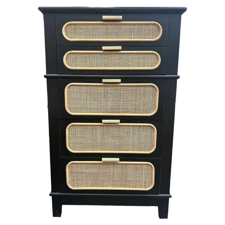 Black Rattan Dresser - Broward Design Center