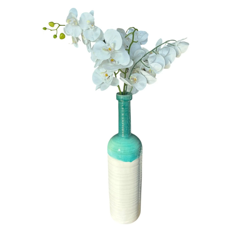 White & Turquoise Vase The Broward Design Center