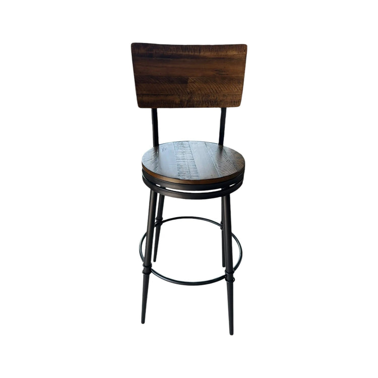 Teak Barstool with Black Metal Legs Broward Design Center