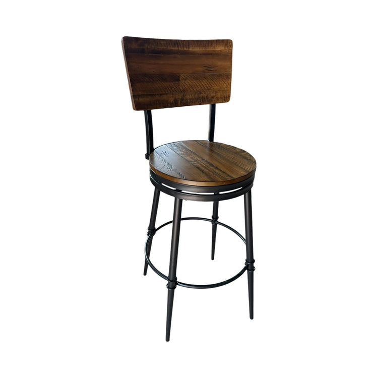 Teak Barstool with Black Metal Legs Broward Design Center