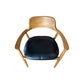 Teak Dining Chair w/ Black Leather Cushion Anteak