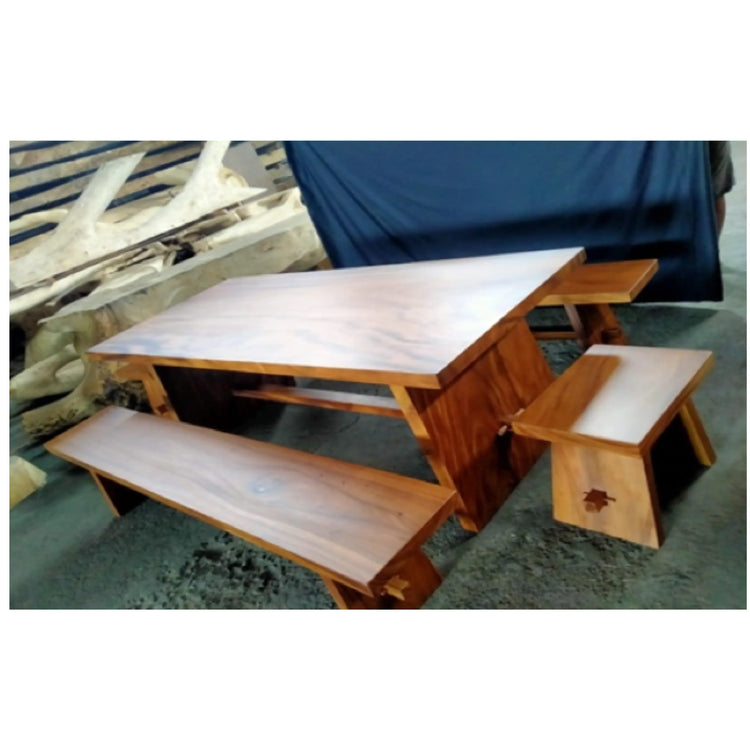 Suar Live Edge Dining Set Anteak