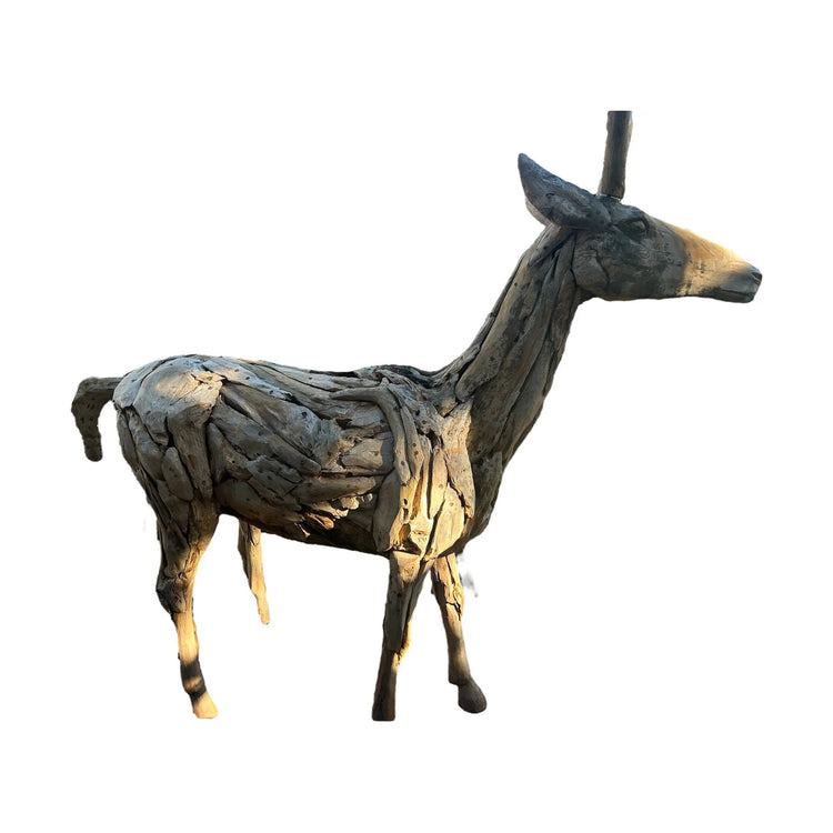 Teak Deer with Antlers Broward Design Center