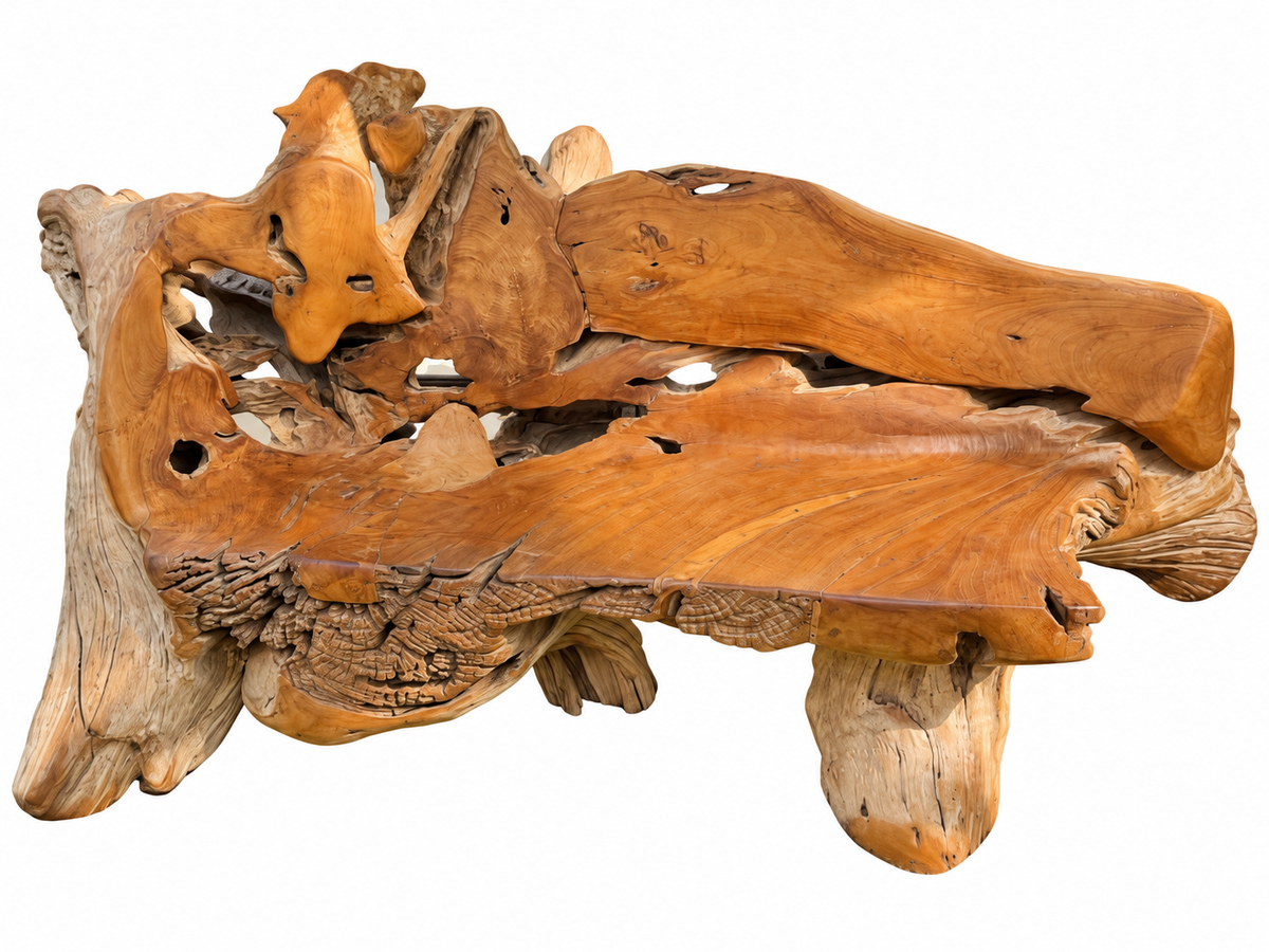 Teak Root Sofa XXL | Solid Teak Wood Bench 
 (A)