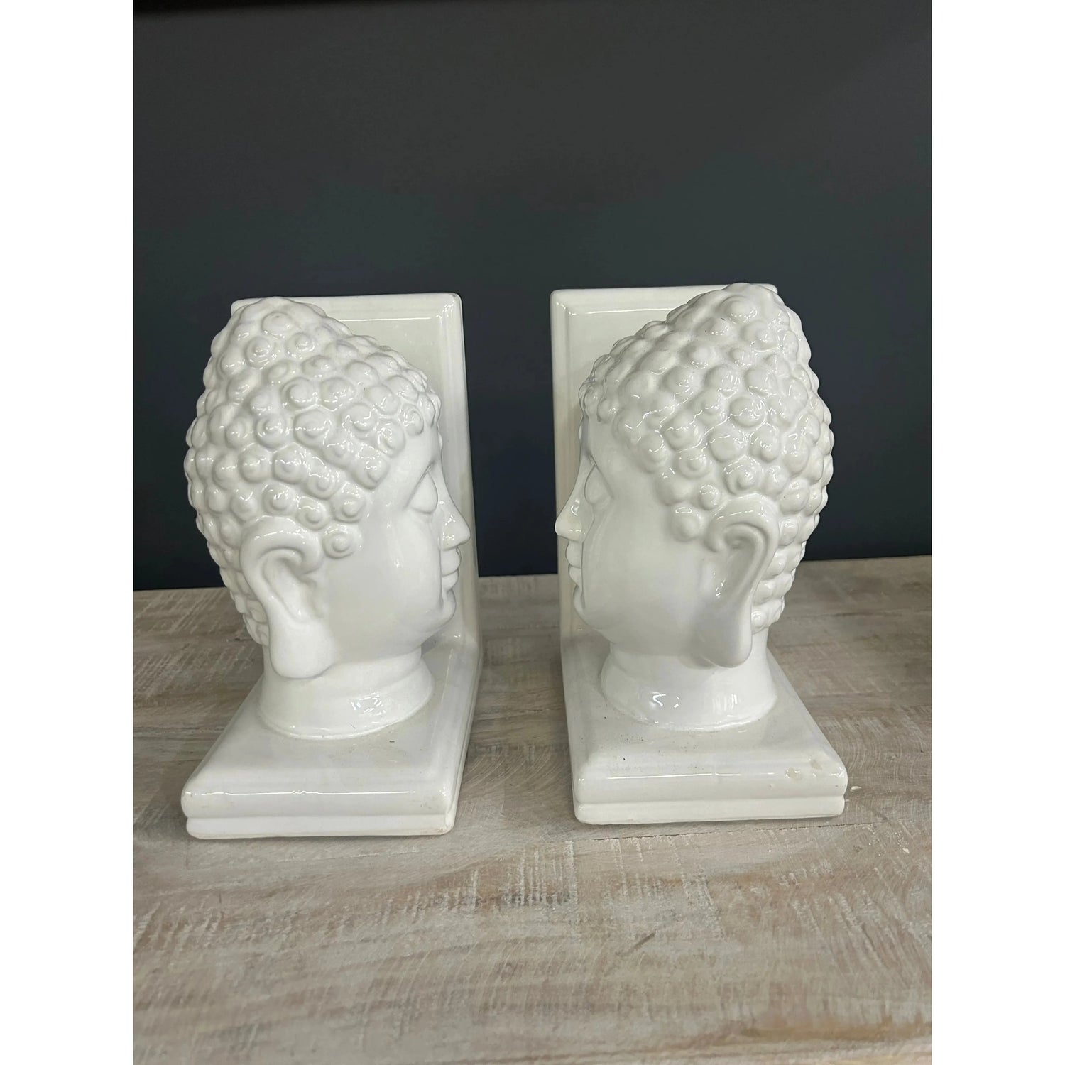 Buddha Head Book Ends (Set of 2) - Broward Design Center