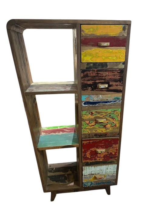 Boat Wood Bookshelf with Drawers Broward Design Center