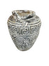 Carved Teak White Wash Pot Broward Design Center