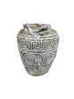 Carved Teak White Wash Pot Broward Design Center