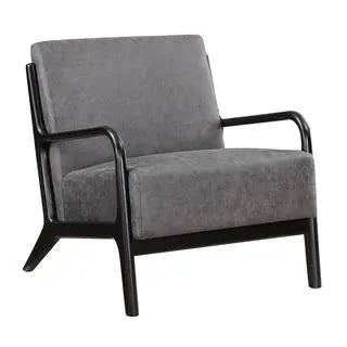 Kendall Black and Charcoal Polyester Upholstery Accent Chair - Broward Design Center