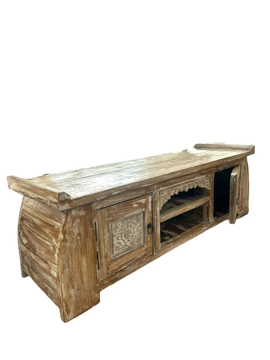 White Wash Indian Console Broward Design Center