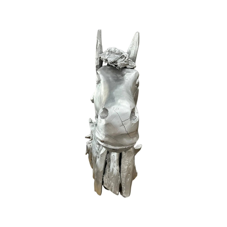 Silver Teak Horse Head Broward Design Center