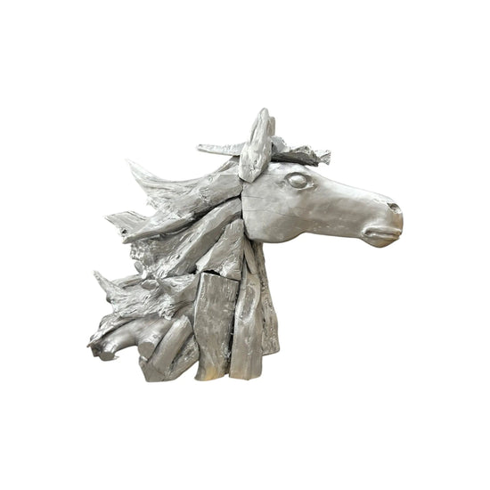 Silver Teak Horse Head Broward Design Center