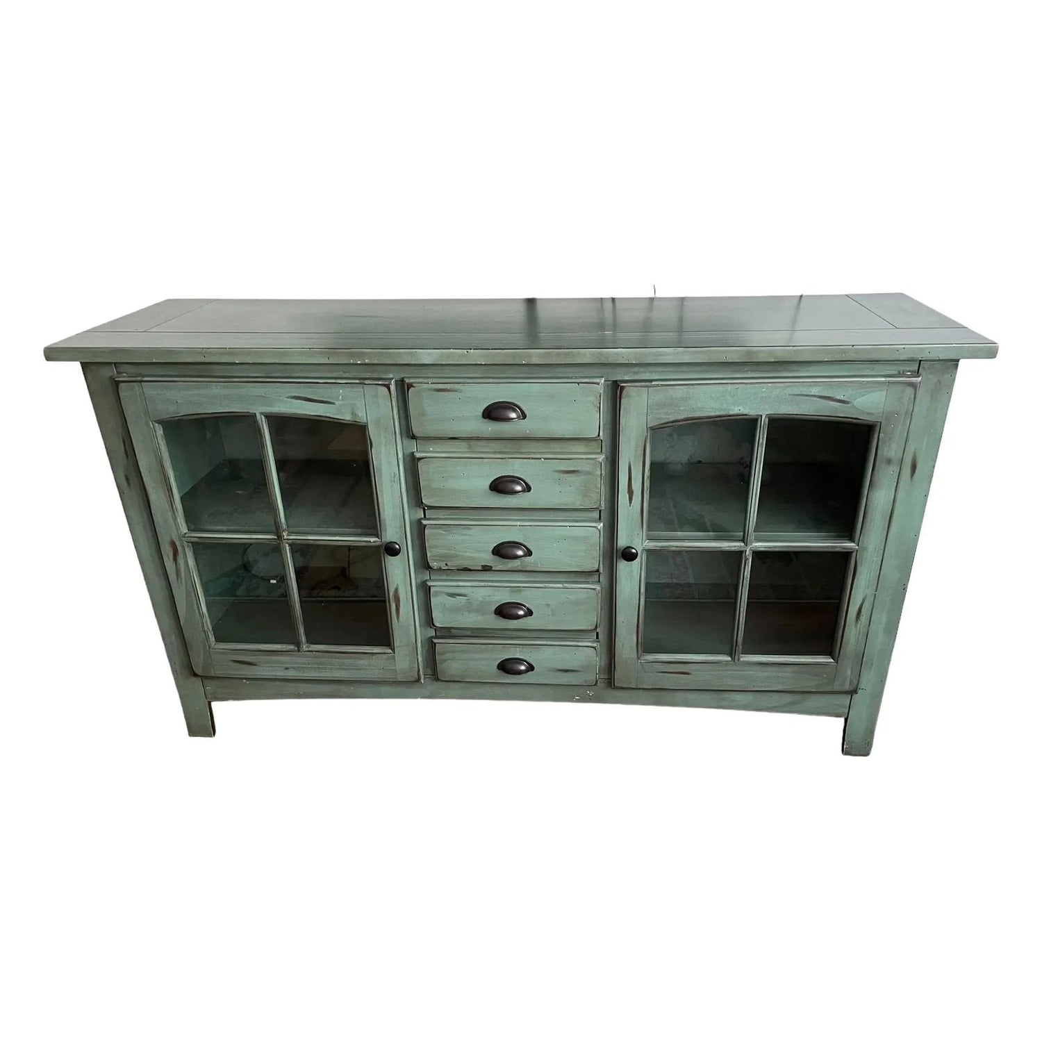 Distressed Green Wooden Cabinet Broward Design Center