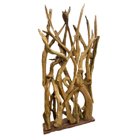 Raw Wood Room Divider With Brown Base Broward Design Center