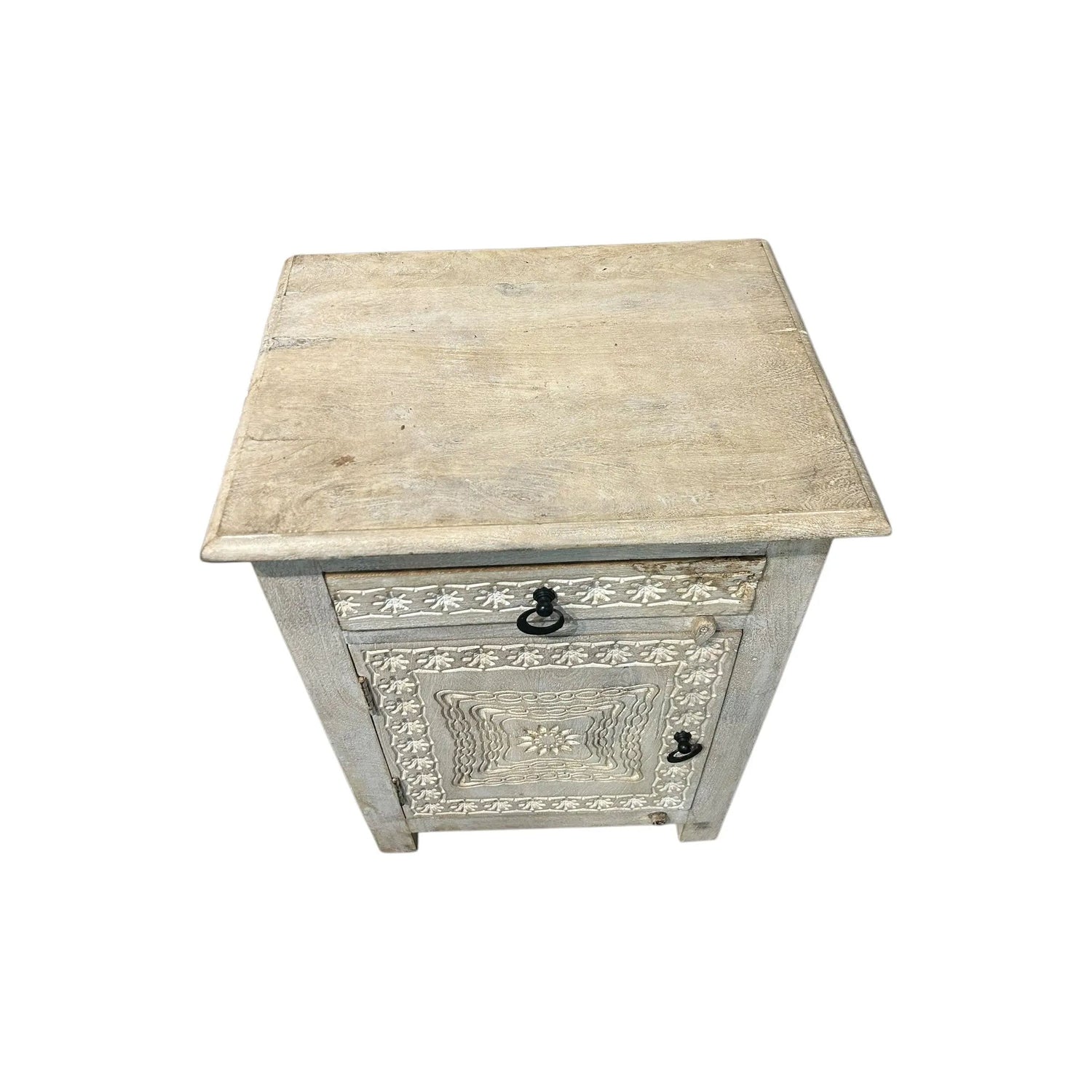 Carved White Night Stand Broward Design Center