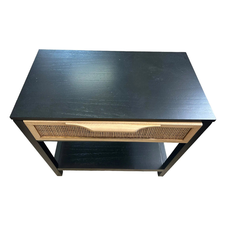 Black Rattan Side Table Broward Design Center