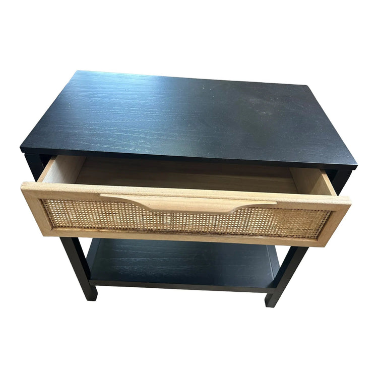 Black Rattan Side Table Broward Design Center