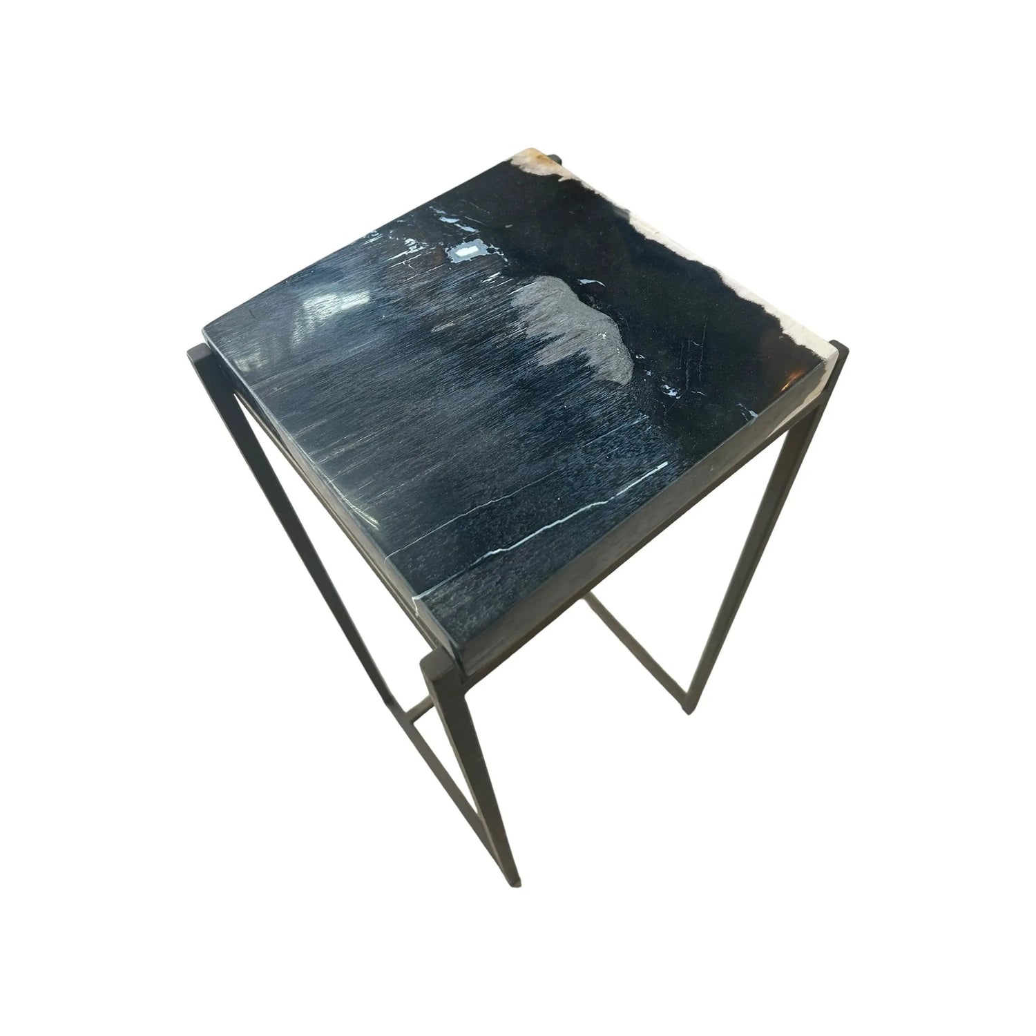 Petrified Wood Square Tall Table (C) Broward Design Center