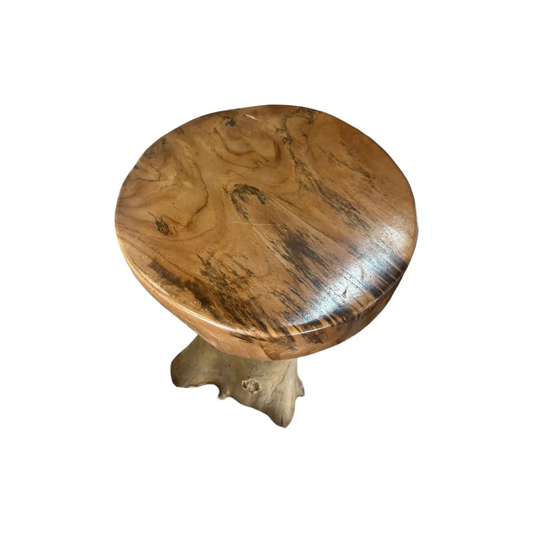 Teak Root Round Seat Barstool (C) Broward Design Center