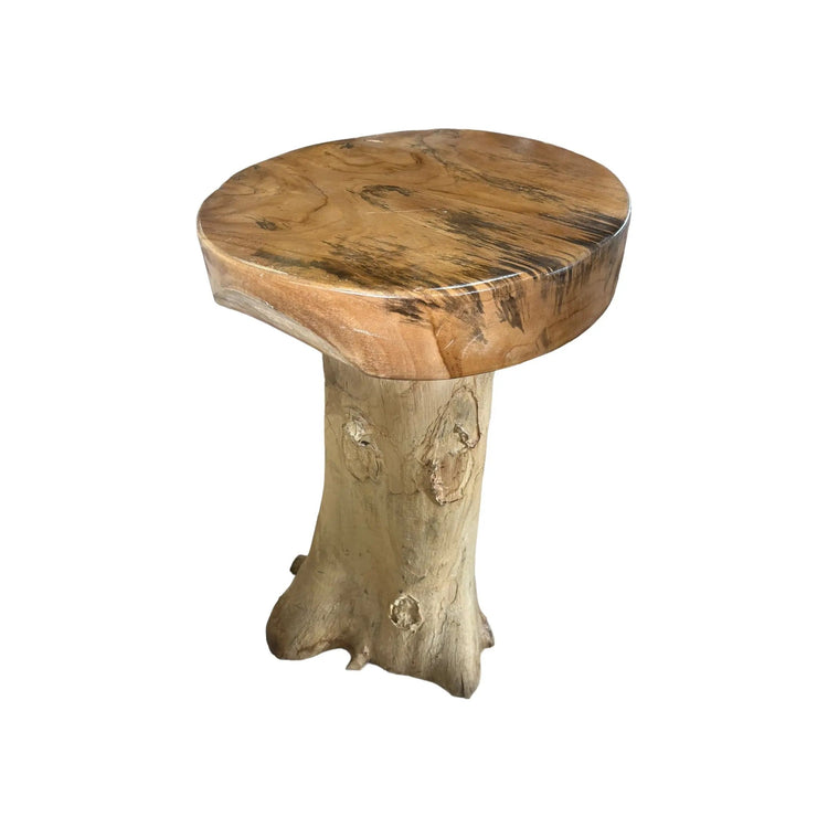 Teak Root Round Seat Barstool (C) Broward Design Center